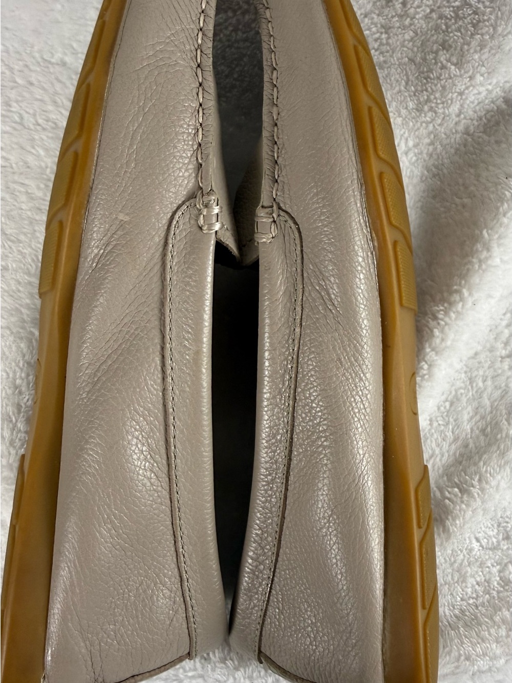 Coach Taupe Pebbled Leather Moccasin Loafers - Size 9M - Picture 5 of 6
